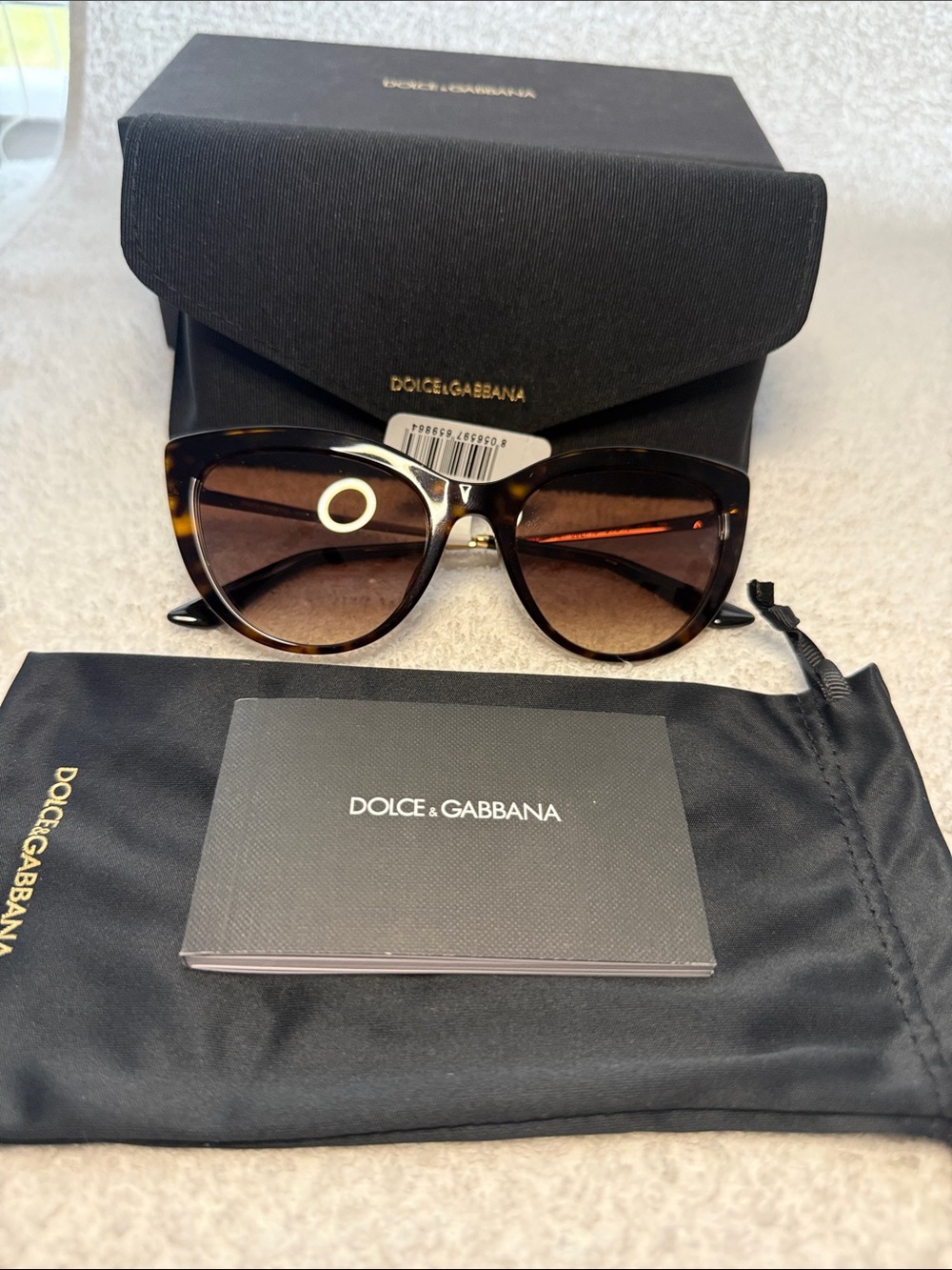 Authentic Dolce & Gabbana 4408F 502/13 Havana Cat-Eye Sunglasses Brown Gradient